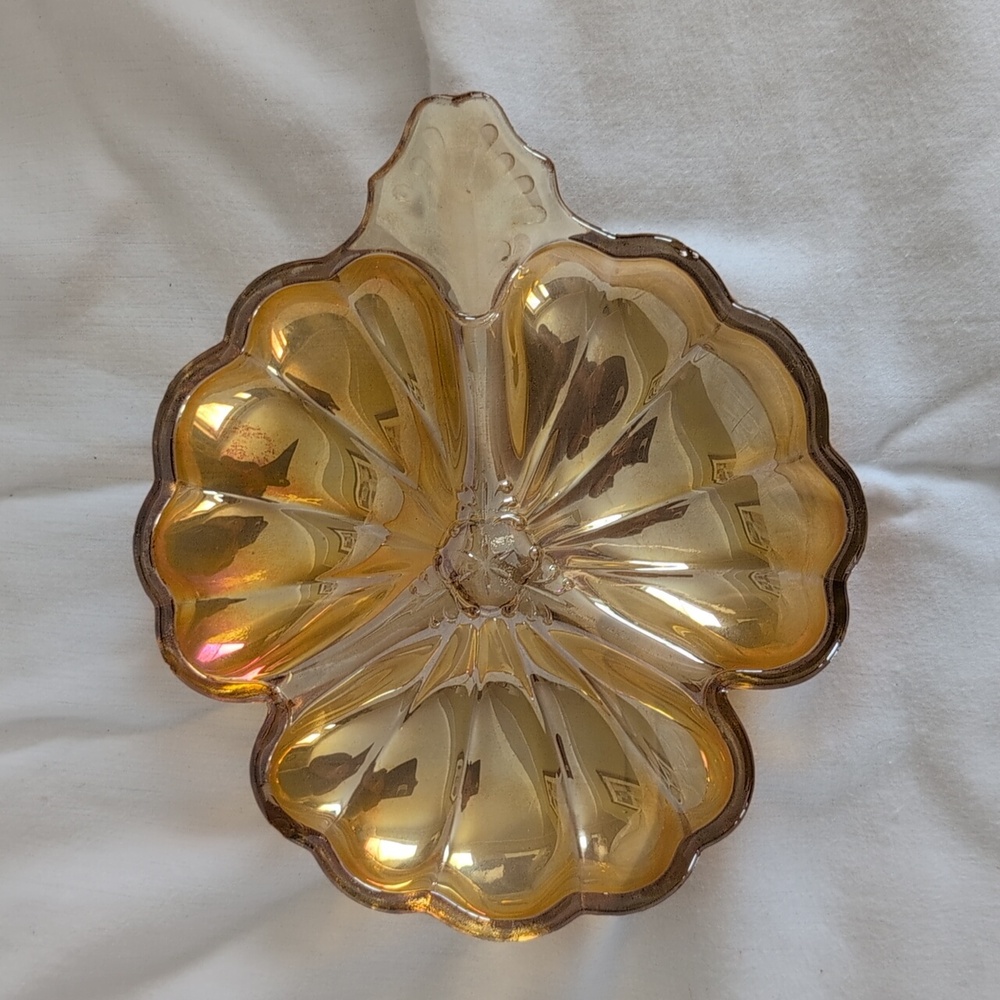 Vintage Glass Flower Dish